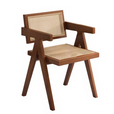 GlasFlength Accent Chairs Elegant Armchair Modern Side Chair Swivel Accent Chair Framed Armchair for Living Room, Brown, 20"*21.2"*32.6"