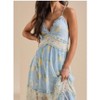 Mocamel  Women Y2k Boho Maxi Dress Floral Print Spaghetti Strap Sleeveless V Neck Cami Long Dress Summer Lace - 4 of 4