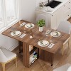 3-in-1 Folding Kitchen Table - 6-Wheel Mobile Cart with Storage for Small Spaces & Apartments - 2 of 4