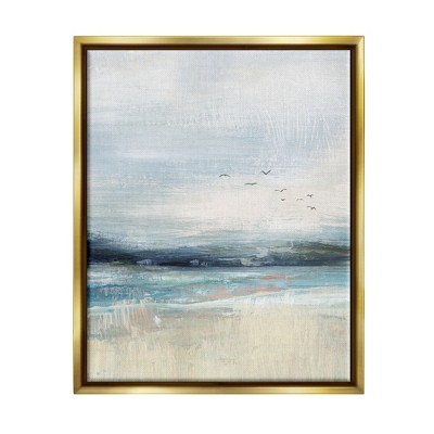 Stupell Industries Brushed Ocean Seagulls LandscapeFloater Canvas Wall Art