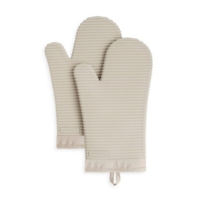 2pk Waffle Silicone Oven Mitts Tan - John Ritzenthaler Co : Target