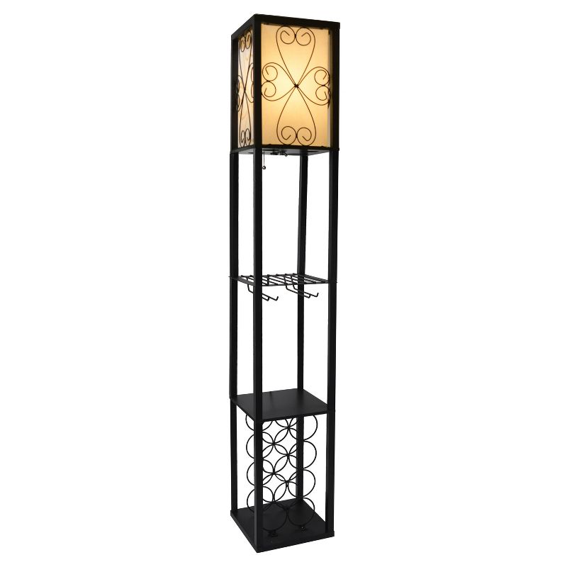 Etagere Organizer Storage Shelf Floor Lamp with Linen Shade - Simple Designs, 3 of 14