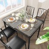 5 Piece Dining Table Set for 4, Rectangle Kitchen Table Set with 4 Chairs for Small Space, Apartment - 2 of 4