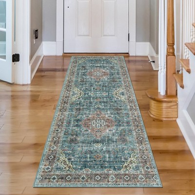 Area Rug Vintage Floral Rug for Living Room Soft Stain Resistant Rug Indoor Boho Carpet for Bedroom Dining Nursery Room