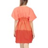 LA LEELA Women's Holiday Swim Beach Mini Dress Wrap Beach Cover Up Vacation Bathing Suit X-Large-XX-Large Orange, Tie Dye Design - 3 of 4