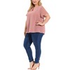 Agnes Orinda Women's Plus Size Pin Dots Notched V-Neck Dressy Trendy Fashion Casual Summer Blouses - 2 of 4