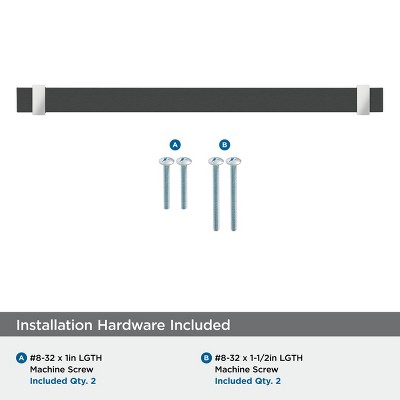Overton 8-13/16 Inch Brushed Matte Black and Polished Chrome Bar Pull