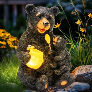 GIGALUMI Solar Loving Mother and Child Bears Statue Light for Gift, Outdoor Garden Decor with LED Lights for Mom, Grandma & Wife, Waterproof - 1 of 4