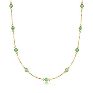 Ross-Simons 2.20 ct. t.w. Emerald Station Necklace in 18kt Gold Over Sterling - 1 of 3