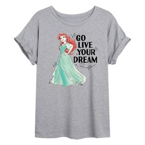 Women's - Disney - Go Live Your Dream Ariel Oversized Graphic T-Shirt - 1 of 4