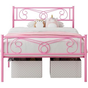 coucheta Classic Metal Platform Bed Frame,   with Headboard&Footboard - 1 of 4