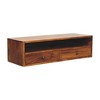 35" Solid Mango Wood TV Stand Wall-Mounted Media Unit with Open Shelf and 2-Drawer for Living Room and Bedroom - 3 of 4