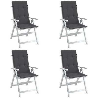 vidaXL Highback Chair Cushions 4 pcs Melange Anthracite 47.2"x19.7"x1.6" Fabric