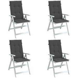 vidaXL Highback Chair Cushions 4 pcs Melange Anthracite 47.2"x19.7"x1.6" Fabric - 1 of 4