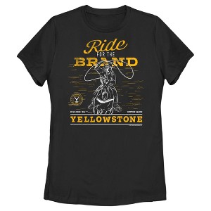 Women's Yellowstone Dutton Ranch Cowboy Ride For The Brand T-Shirt - 1 of 4