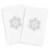 2pk Crystal Snowflake Hand Towel Set White - Linum Home Textiles - 2 of 3