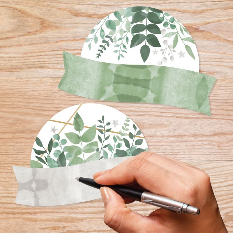 Big Dot of Happiness Eucalyptus Greenery - DIY Blank Paper Desk or Locker Labels - Classroom Name Tags - Set of 32, 1 of 8