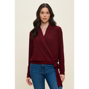 WEST K Women's Aria Long Sleeve Side Tie Wrap Top - 1 of 4