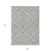 Gray And Ivory Geometric Washable Indoor Outdoor Area Rug - 3 of 4
