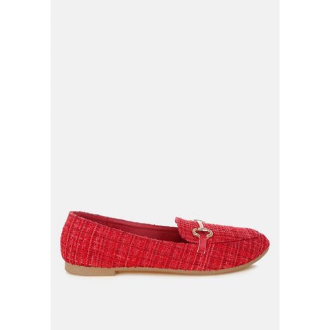Женские туфли London Rag Womens Drairi Horsebit Detail Tweed Loafers 8