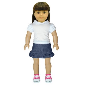 Pink Butterfly Closet Doll Clothes Peace Sign & Skirt Outfit Fits American Girl & Other 18 Inch Dolls - 1 of 1