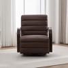 PAGED Swivel Accent Chair Channel Tufted Lounge Reading Chair with Solid Wood Armrests, Single Sofa Armchair for Living Room - 2 of 4