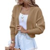 Coolmee Women's Long Sleeve Open Front Knit Cropped Cardigan Sweaters Casual Drop Shoulder Short Shrugs Sweater Coats - 2 of 4