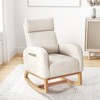Tangkula Nursery Rocking Chair Upholstered Chenille Rocker Armchair w/ Side Pocket - 3 of 4