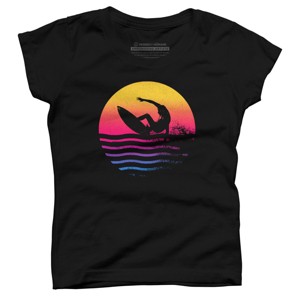 Girl's Design By Humans Surfer Waves By clingcling T-Shirt - 1 of 3