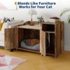 Modern Cat Litter Box Enclosure Furniture - Hidden Cabinet w/Storage, Dog-Proof Design & Double Doors, 33.9" Wooden End Table/Washroom - 2 of 4