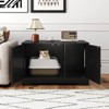 Costway Cat Litter Box Enclosure Furniture with Double Doors Divider Side Entry for Cats Brown/Black/Gray - 2 of 4