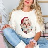 Santa Face Patchwork Print - Women's Garment Dyed Tee - 3 of 4