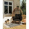 360¡ã Swivel Patio Egg Chair Outdoor - Wicker Swivel Egg Chair Oversized Patio Lounge Chairs with Cushions, Metal Frame Stand - 2 of 4