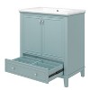 Vynxaria 30" Bathroom Vanities Sage Vanity Hutch with Dual Doors Divider Drawer & Shelf 34.5"H - 4 of 4