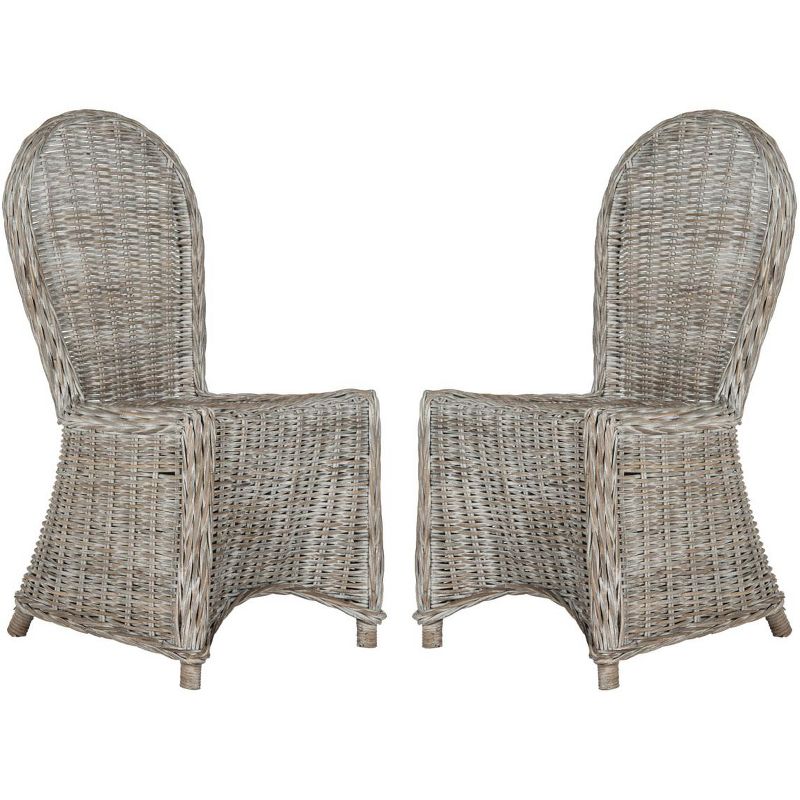 Idola 19H Wicker Dining Chair (Set Of 2) - White Washed - Safavieh., 2 of 7