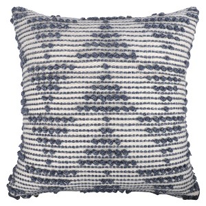 20" White and Natural Geometric Throw Pillow - 1 of 4