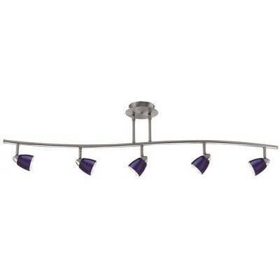 Cal Lighting SL-954-5-BS/BL Five Light Pendant from Serpentine Collection 48.38 inches, Pwt, Nckl, B/S, Slvr