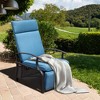 Fontoi Accent Chairs, Adjustable Recliner Chair with Removable Cushion, Lounge Chair with Flip Table for Porch Garden, Blue, 28.9"*41.85"*32.36" - 4 of 4