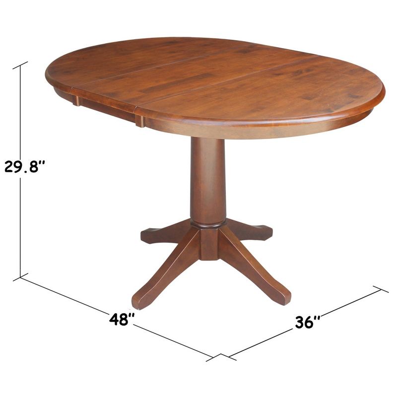 36" Magnolia Round Top Dining Table with 12" Leaf - International Concepts, 6 of 7