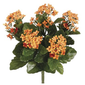 Allstate Floral Two-Tone Kalanchoe Artificial Floral Bush Spray - 14" - Orange - 1 of 4