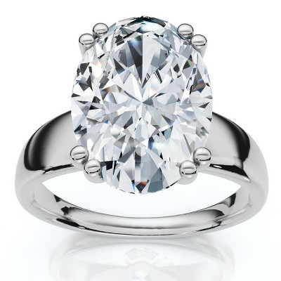 Pompeii3 Certified 4Ct Oval Diamond Solitaire Engagement Ring 14k Gold or Plat Lab Created