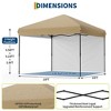 Folding Tent 210D Oxford Cloth, Silver-Coated Fabric, Portable Pop Up Canopy, Mesh Windows, Ventilated with Zipper and Velcro Design - 3 of 4