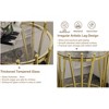 Dolonm Modern Luxury Gold End Table for Living Room, Round 8mm Black Tempered Glass Sofa Side Table - 4 of 4