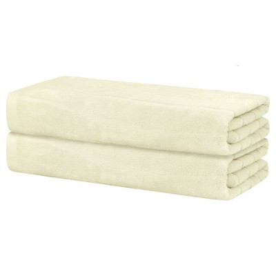 Unique Bargains 100% Cotton Lightweight Highly Absorbent Bath Towels for Bathroom 2 Pcs
