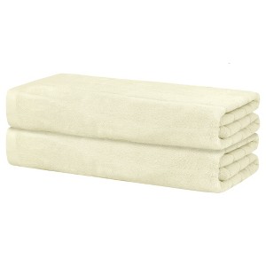Unique Bargains 100% Cotton Lightweight Highly Absorbent Bath Towels for Bathroom 2 Pcs - 1 of 4