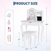 Kids Vanity with Mirror, Toddler Vanity Table and Chair Set, Girls Makeup Playset,Gift for Kids - 2 of 4