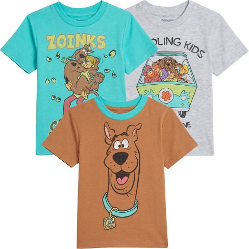 Scooby-doo Scooby Doo Little Boys 3 Pack Target T-shirts : White/brown/blue 7-8 Graphic