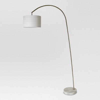 Shaded Arc with Marble Base Floor Lamp Brass  - Project 62™