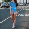 LA LEELA Women's Button Down Blouses Casual Summer Beach Party V Neck Short Sleeve Vacation Button Up Dress Hawaiian Shirts for Women - 4 of 4