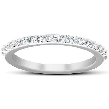 Pompeii3 1/4Ct Diamond Ring Matching Stackable Engagement Band 14k White Gold
